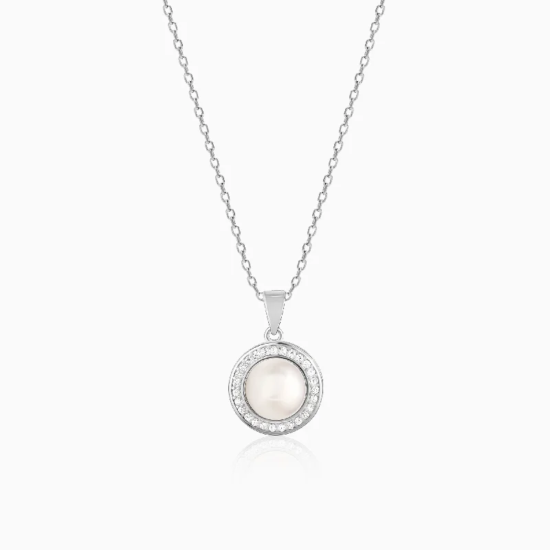 Huge Savings On Timeless Jewelry Collections Silver Pearl Pendant with Link Chain