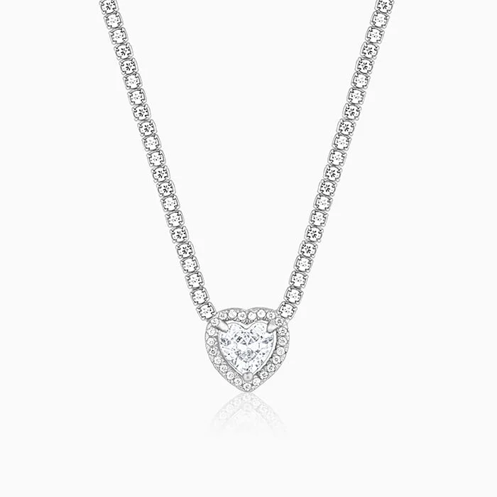 Dazzle With Discounts – Shop Jewelry On Sale Silver Solitaire Love Necklace