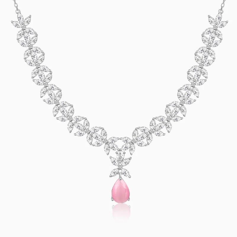 Affordable Luxury Jewelry For Every Occasion Silver Zircon Studded Magical Drop Necklace