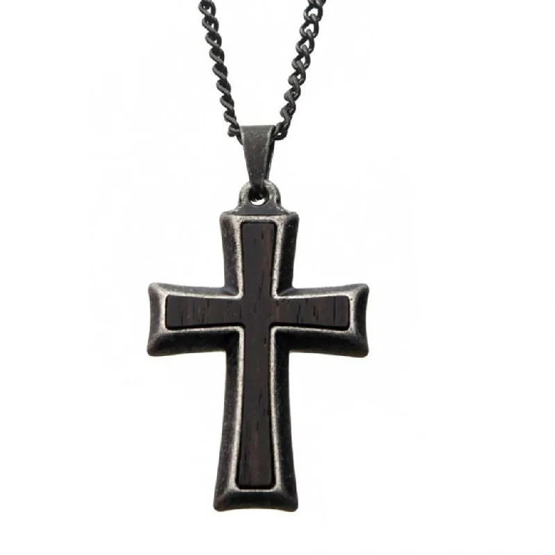 Elevate Your Jewelry Collection With Limited-Time Savings Stainless Steel Antique Finish Cross Pendant Necklace