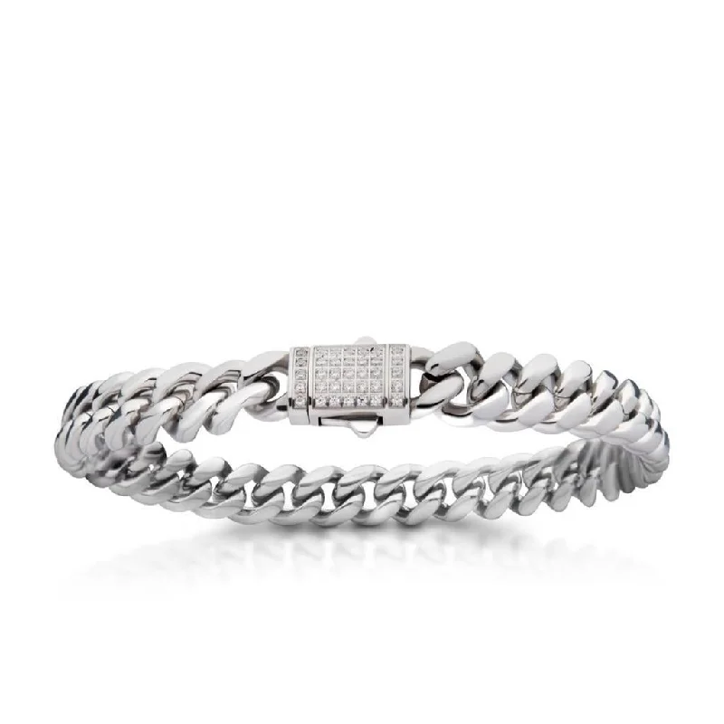 Jewelry Clearance Event – Last Chance For Stunning Deals Stainless Steel Miami Cuban Chain Lab Grown Diamond Bracelet