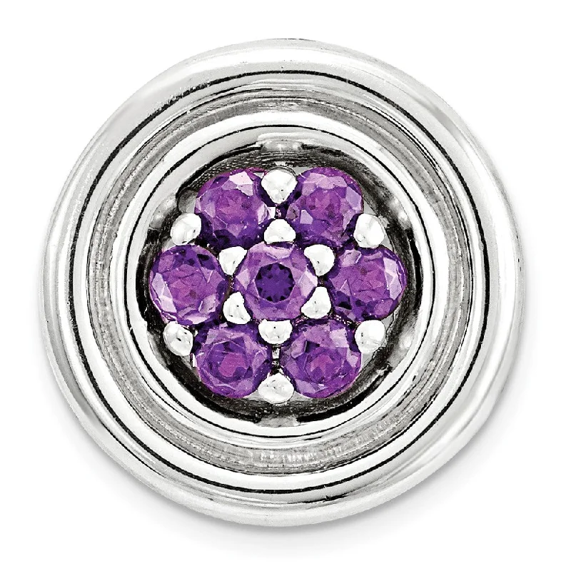 Discover Unique Jewelry With Special Limited-Time Offers Sterling Silver & Amethyst Stackable Small Cluster Slide, 12mm