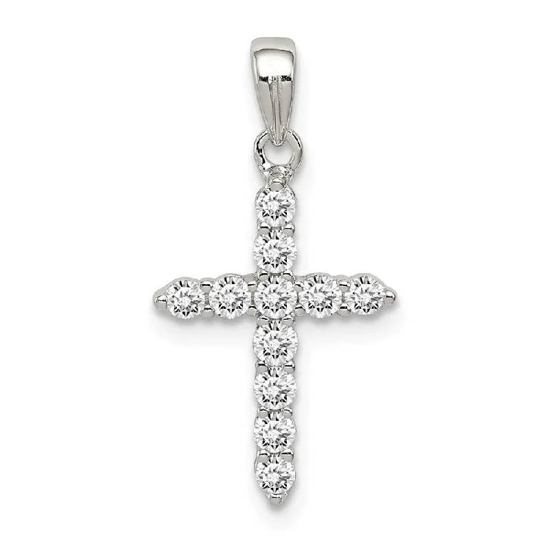 Trending Jewelry Now At Unbeatable Prices Sterling Silver and Cubic Zirconia Small Cross Pendant