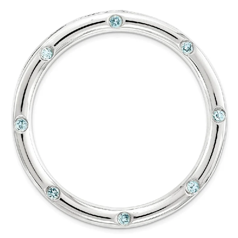 Don't Miss Out On Bestselling Jewelry At Special Prices Sterling Silver & Blue Topaz Stackable Expressions Large Slide, 29mm