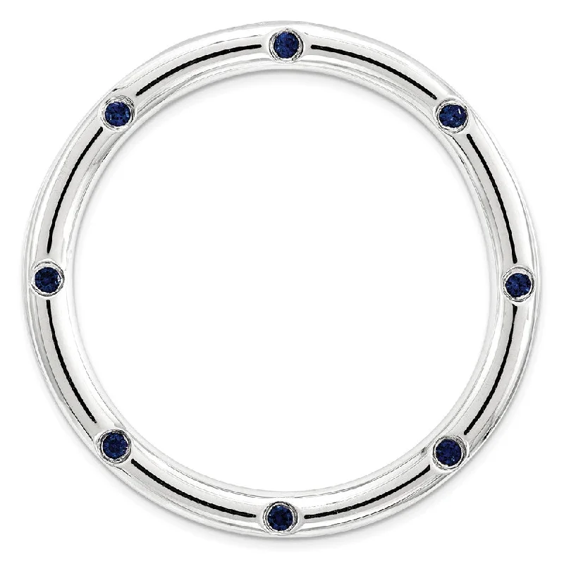 Unlock Unbeatable Jewelry Deals Before They’Re Gone Sterling Silver & Created Blue Sapphire Stackable Large Slide, 29mm