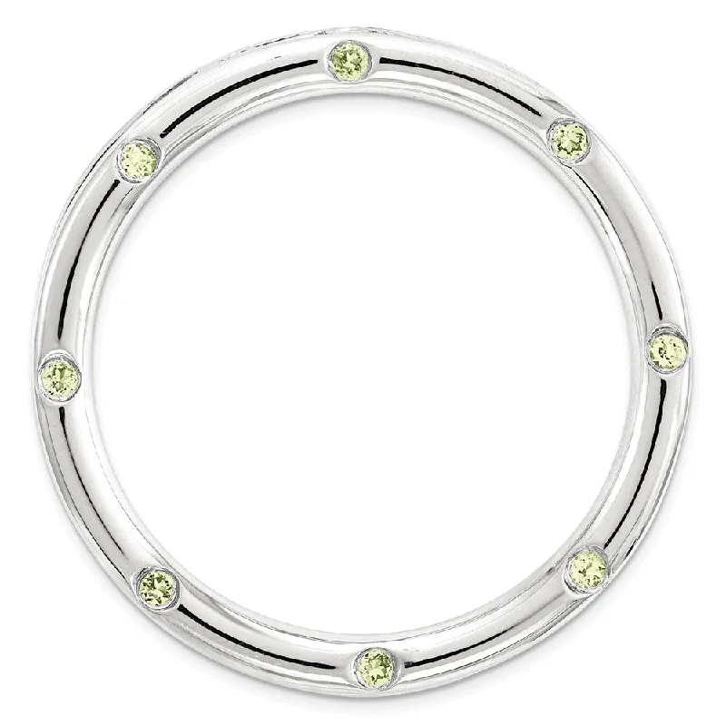 Shine Bright With Our Special Jewelry Promotions Sterling Silver & Peridot Stackable Expressions Large Slide, 29mm