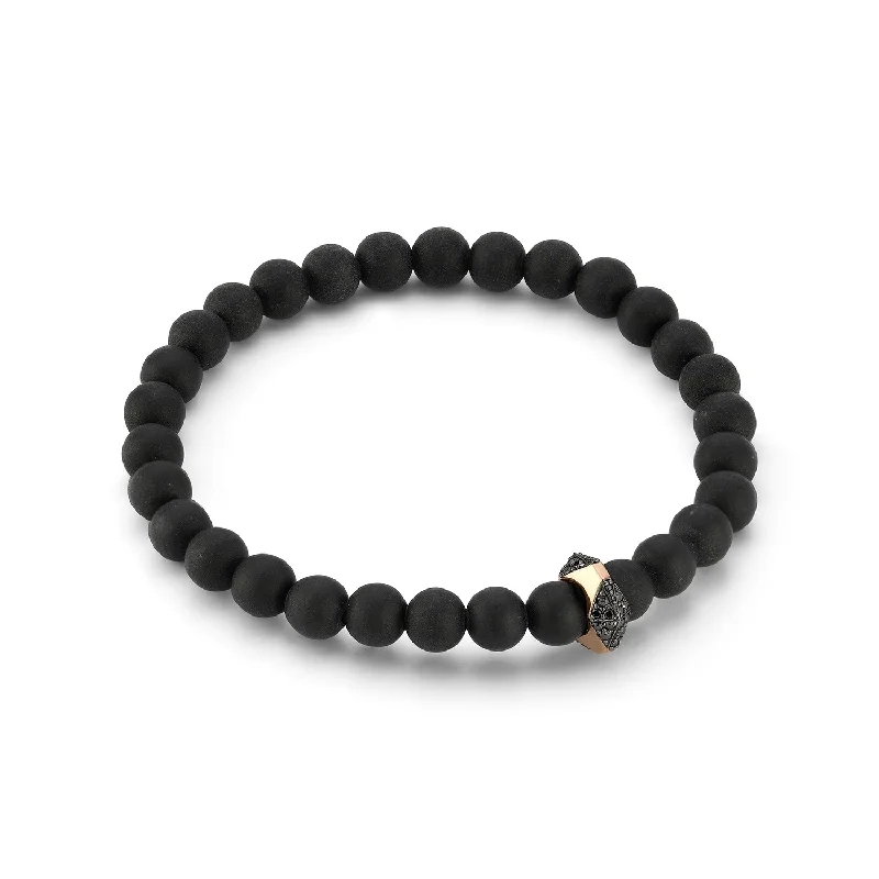 Luxury Meets Affordability – Jewelry Sale Live Now SYDNEY 18K ROSE GOLD, BLACK DIAMOND AND ONYX ORIGAMI BEADED BRACELET