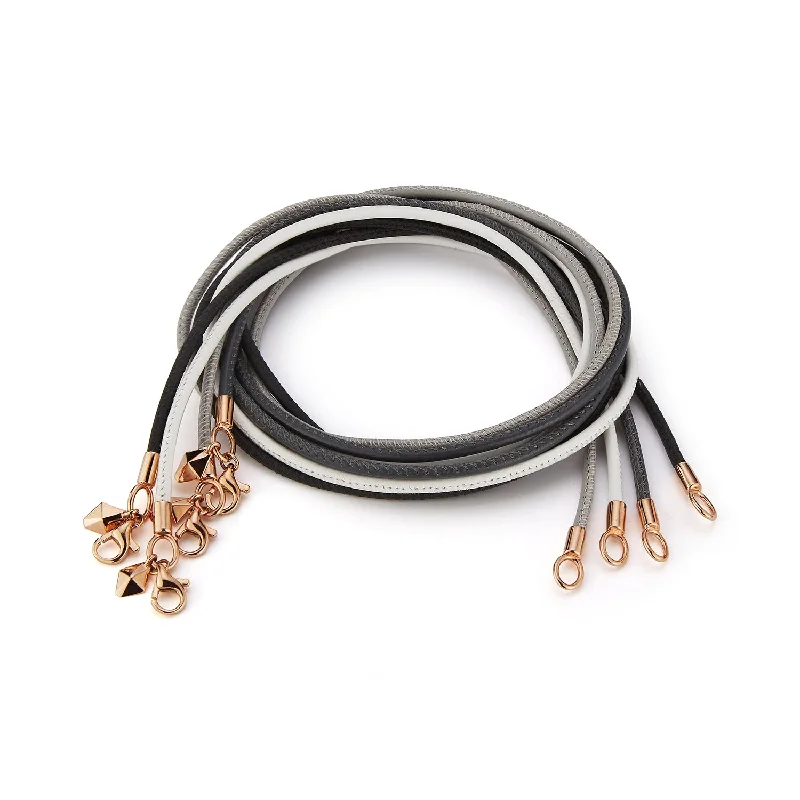 Exclusive Jewelry Offers – Shine For Less SYDNEY NAPA LEATHER CORD WITH 18K ROSE GOLD CLASP