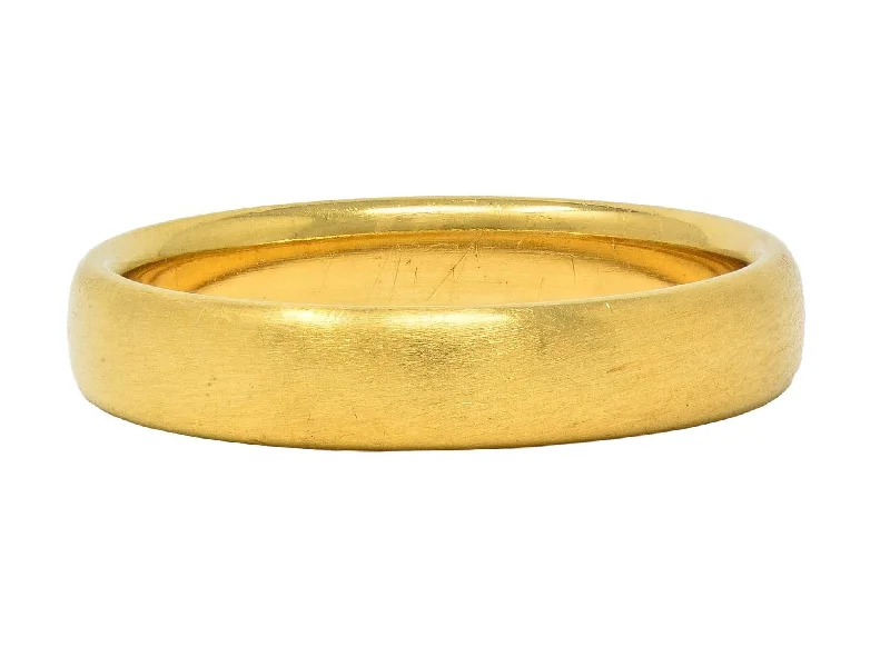 Exclusive Jewelry Sale – Shine For Less Tiffany & Co. 1999 18 Karat Yellow Gold Vintage Brushed Forever Men's Wedding Band Ring