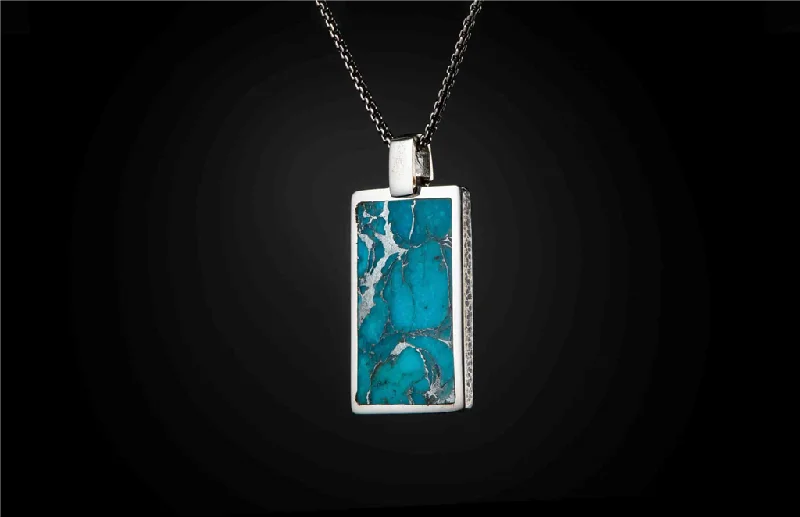 Don't Miss Out – Shop Elegant Jewelry For Less 'Turquoise Shift' Sterling Silver Pendant Inlaid With Zinc-Matrix Kingman Turquoise