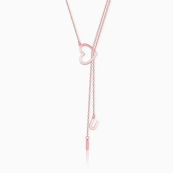 Exclusive Jewelry Offers – Sparkle For Less Rose Gold U&I Heart Necklace