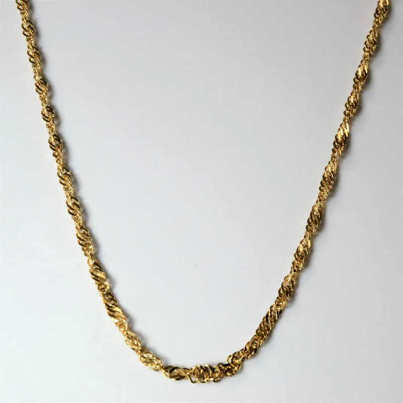 Fashion-Forward Geometric Jewelry For Contemporary Style 10k Yellow Gold Singapore Chain | 20" |