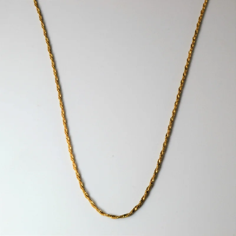 Discounted Jewelry For A Glamorous Look 18k Yellow Gold Twisted Rope Chain | 16"|