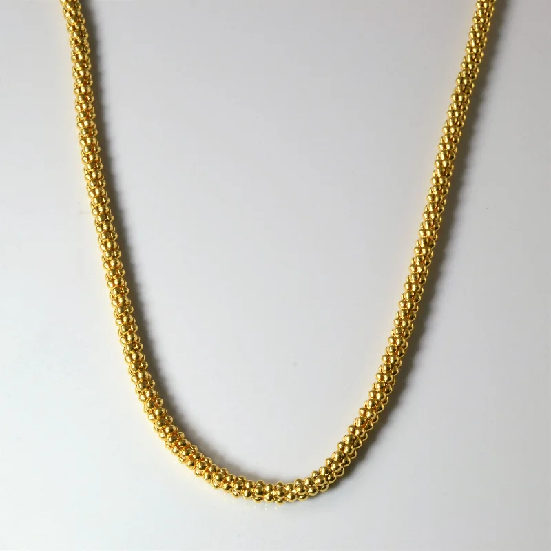 Handcrafted Jewelry Sale – Unique Designs At Low Prices 22k Yellow Gold Popcorn Chain | 26" |