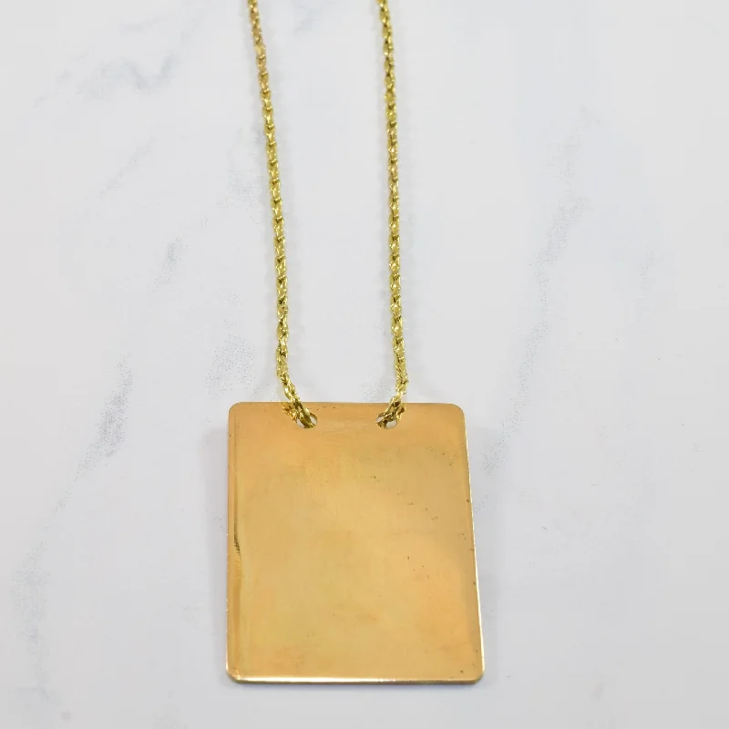 Exclusive Online Jewelry Sale – Don't Wait 1970s Yellow Gold Tag Necklace | 33" |