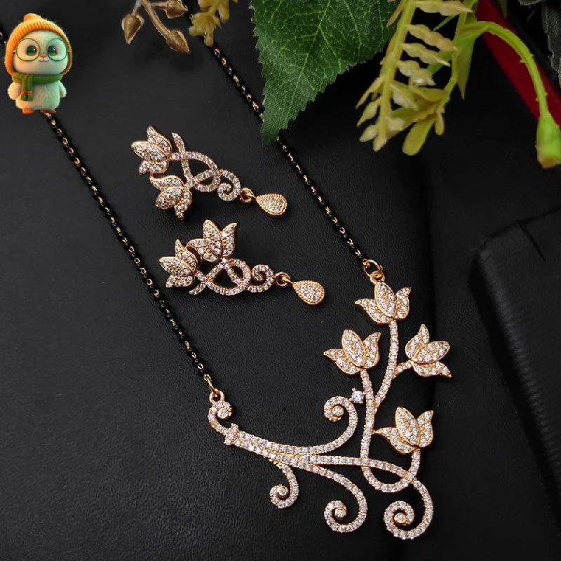 Dazzle In Elegance With Our Biggest Jewelry Sale Aamrapali Rose Gold Plated Austrian Stone Manglasutra