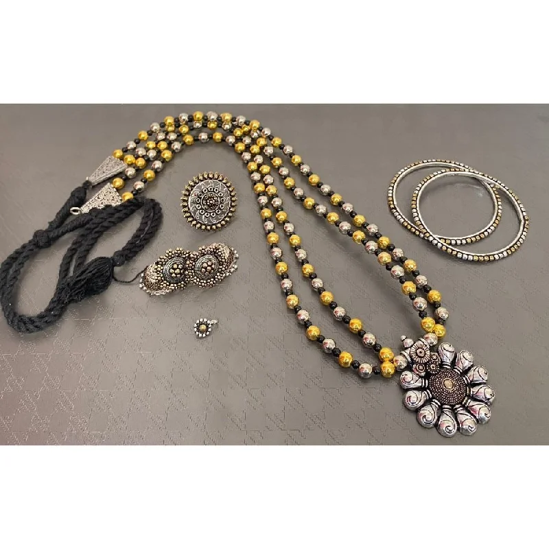 Exclusive Jewelry Sale – Shine For Less Akruti Collection Oxidised Combo Set