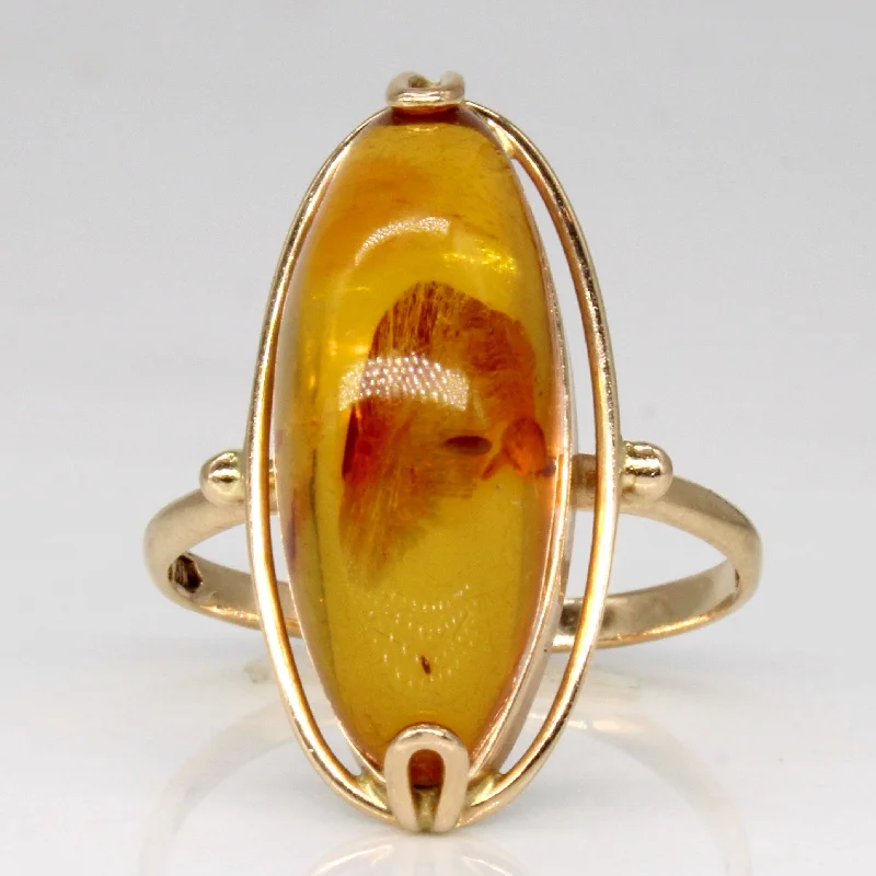 High-End Sparkle, Low-End Prices – Shop Now 1977 Riga Amber Cocktail Ring | 4.60ct | SZ 7 |