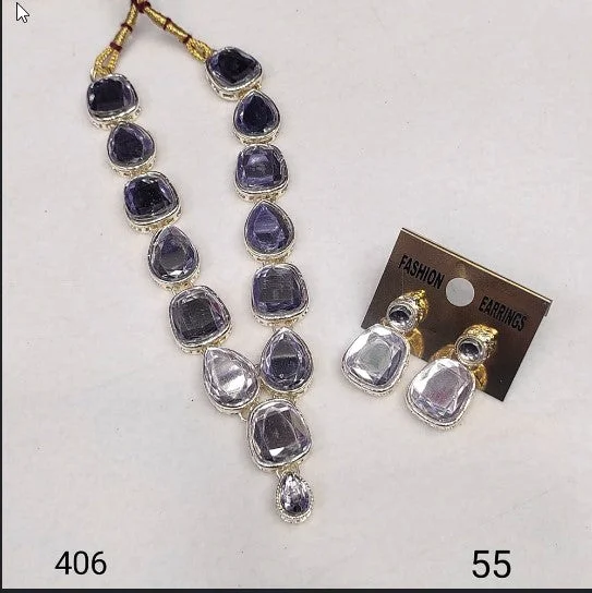 Exclusive Jewelry Markdowns – Limited-Time Offer Bhavi Jewels Gold Plated Crystal Stone Necklace Set