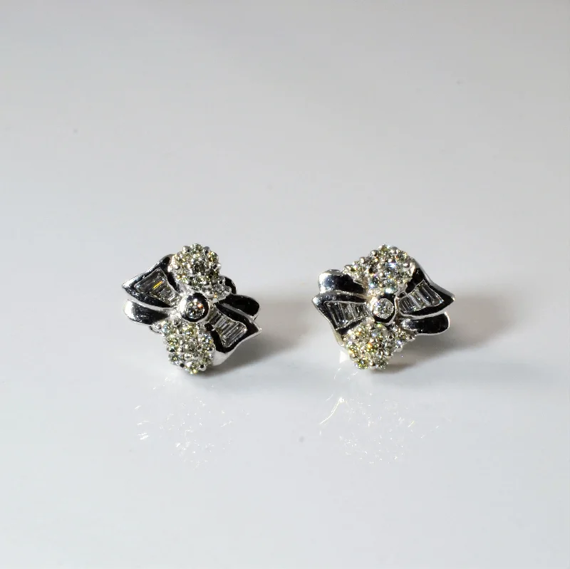 Exclusive Jewelry Discounts – Shop Now For Savings Diamond Cluster Bow Earrings | 0.41ctw |