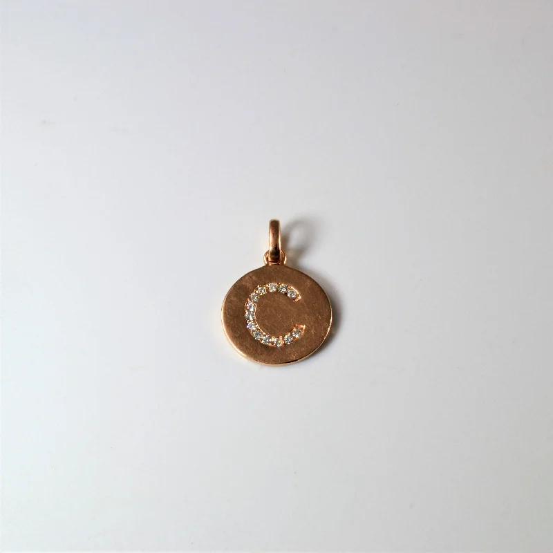 The Jewelry Sale You've Been Waiting For Is Here Rose Gold Diamond Initial 'C' Pendant |