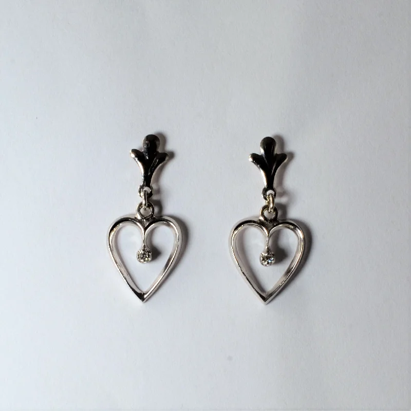 Trending Jewelry Now Available At Exclusive Prices Diamond Hanging Hearts Earrings | 0.02ctw |