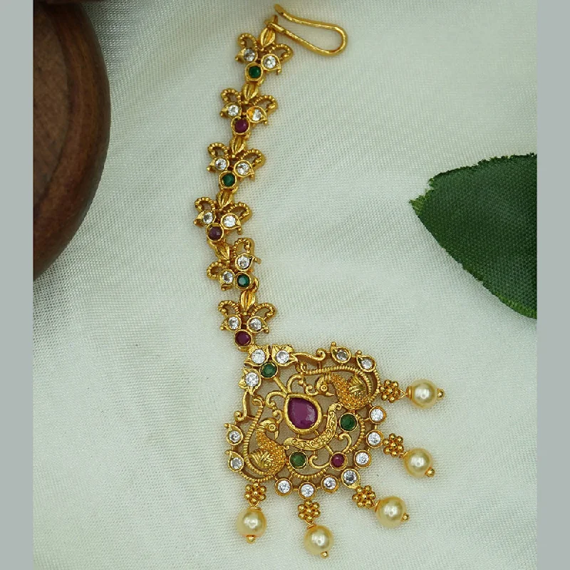 Get The Sparkle You Love At Prices You Adore Diksha Collection Gold Plated Pota Stone Maangtikka