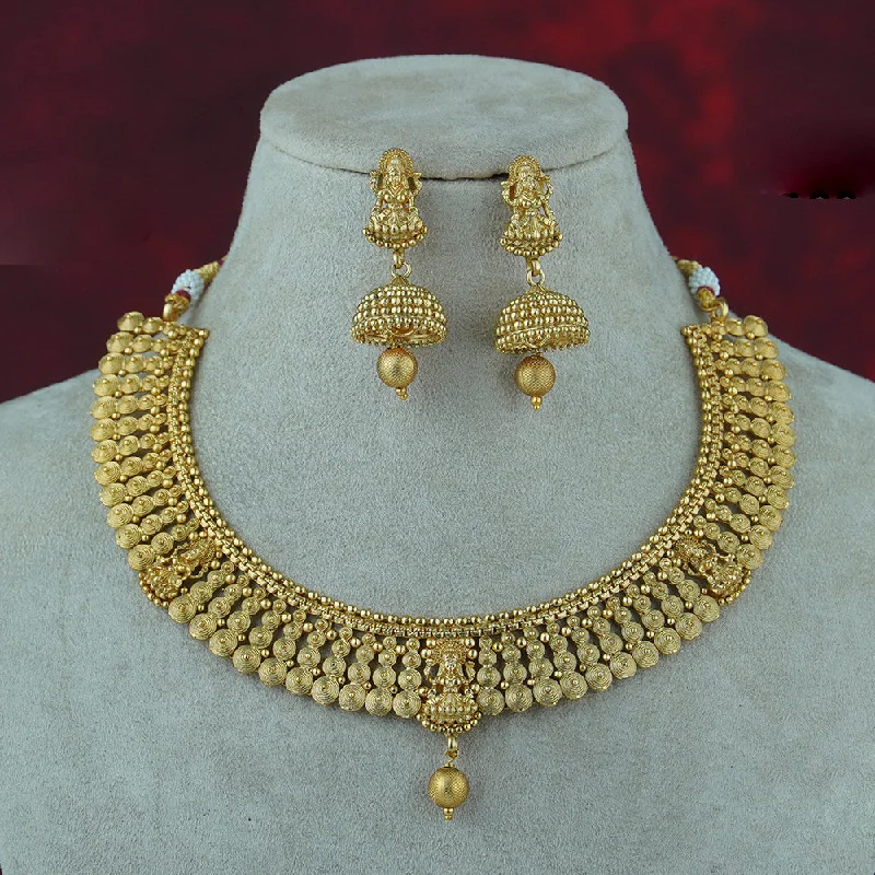 Stunning Statement Jewelry, Unbeatable Discounts Diksha Collection Gold Plated Temple Necklace Set