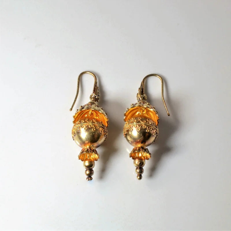 Affordable Gold-Plated Jewelry For Modern Fashion Victorian Etruscan Revival Gold Lantern Earrings |