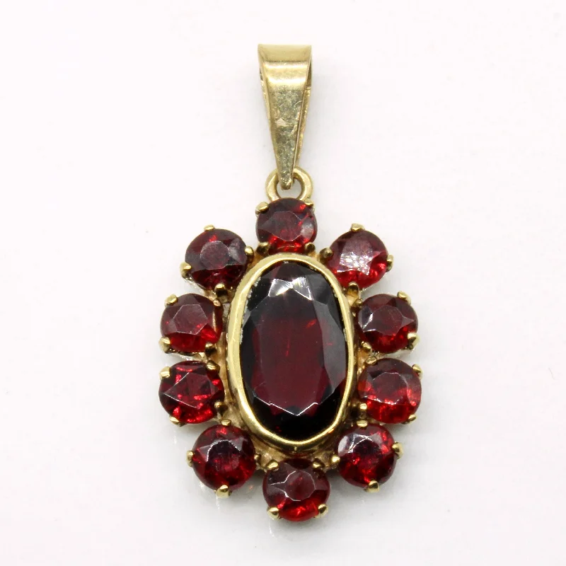 Unmissable Jewelry Sale – Shop Before It's Too Late Bezel Set Garnet Halo Pendant | 2.18ct |