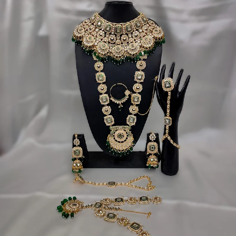 Discounted Jewelry For A Glamorous Look Gehana Mahal Gold Plated Kundan Stone And Meenakari Bridal Set