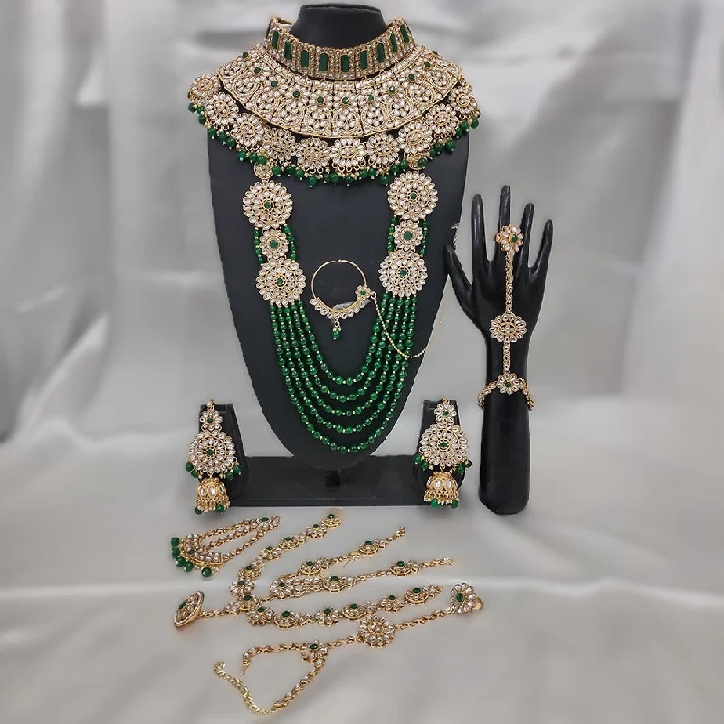 Exclusive Jewelry Sale – Shine For Less Gehana Mahal Gold Plated Kundan Stone And Pearls Bridal Set