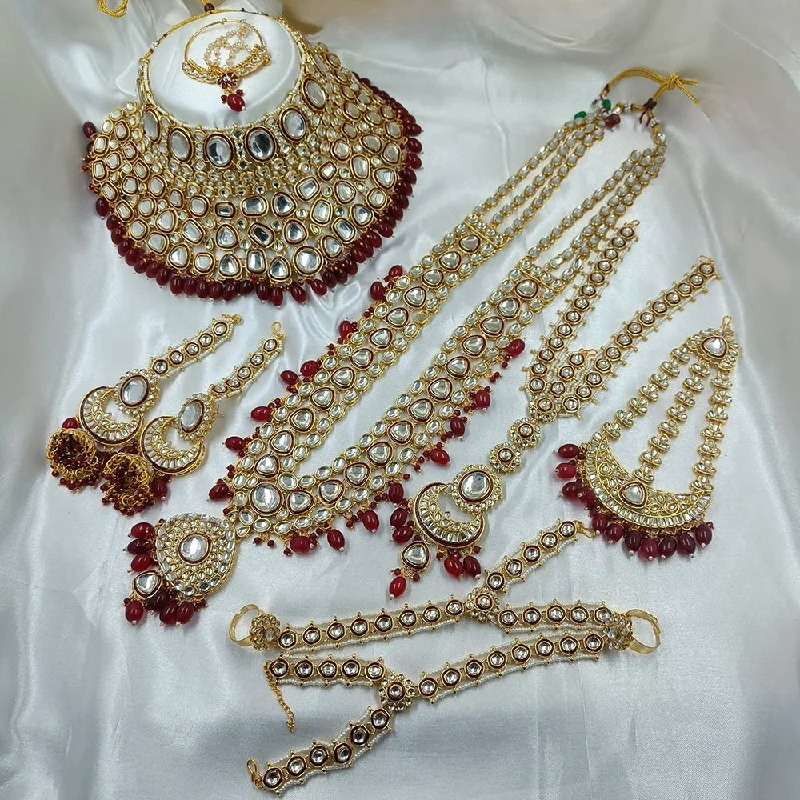 Premium Jewelry Now Available At Special Discounts Gehana Mahal Gold Plated Kundan Stone And Pearls Bridal Set