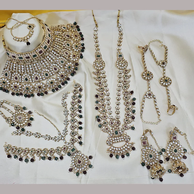 Huge Savings On Timeless Jewelry Collections Gehana Mahal Gold Plated Kundan Stone And Pearls Bridal Set