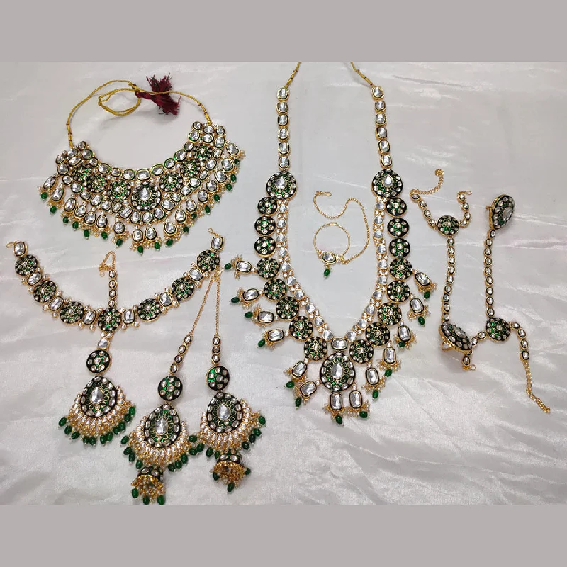 Grab Your Favorite Jewelry At The Lowest Prices Gehana Mahal Gold Plated Kundan Stone And Meenakari Bridal Set