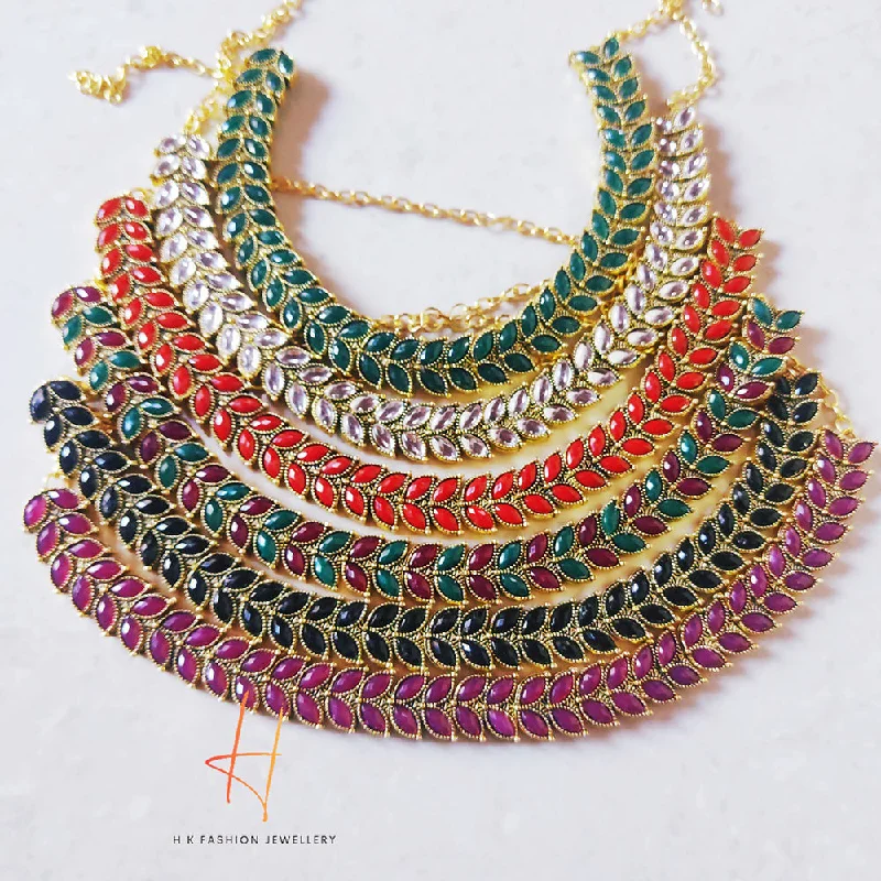 Jewelry Deals That Outshine The Rest H K Fashion Oxidised Gold Plated Pota Stone Necklace