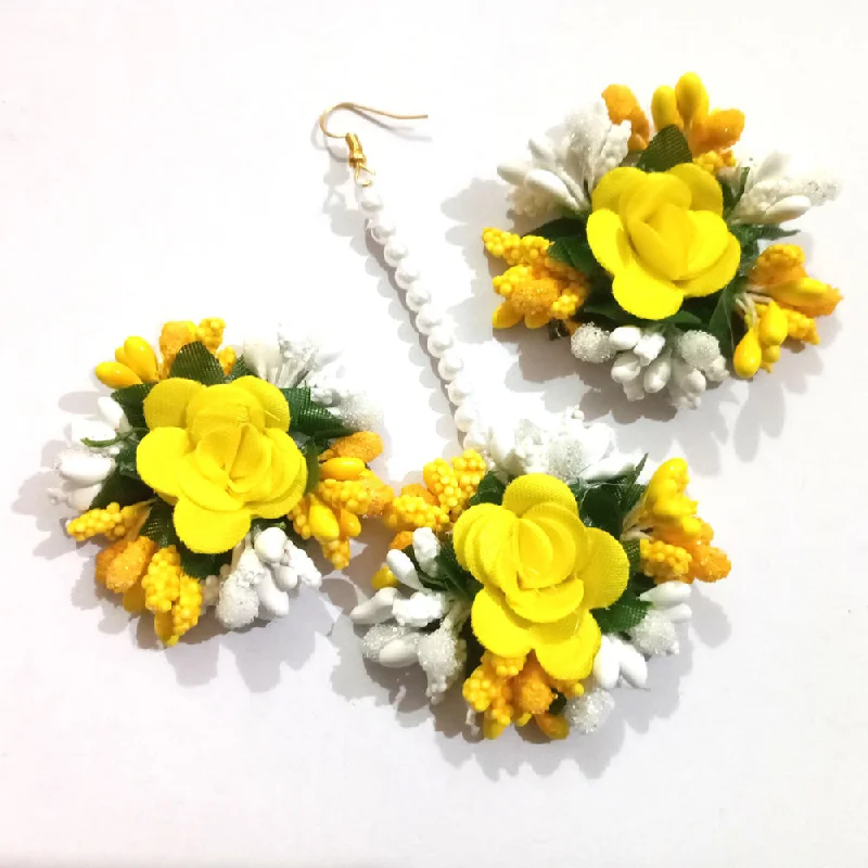 Jewelry Flash Sale – Stylish Designs At Unbeatable Rates Kavyas Kreation Floral Earrings With Mangtikka