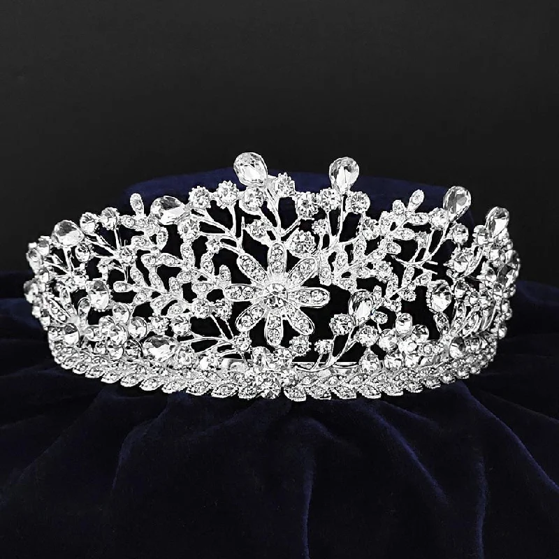 Exclusive Savings On Timeless Jewelry Pieces Kriaa Silver Plated White Austrian Stone Crown-1506637