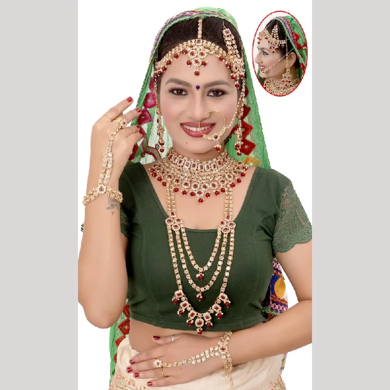 Fine Jewelry, Limited-Time Offers Available Kumavat Jewels Gold Plated Kundan Stone Bridal Set