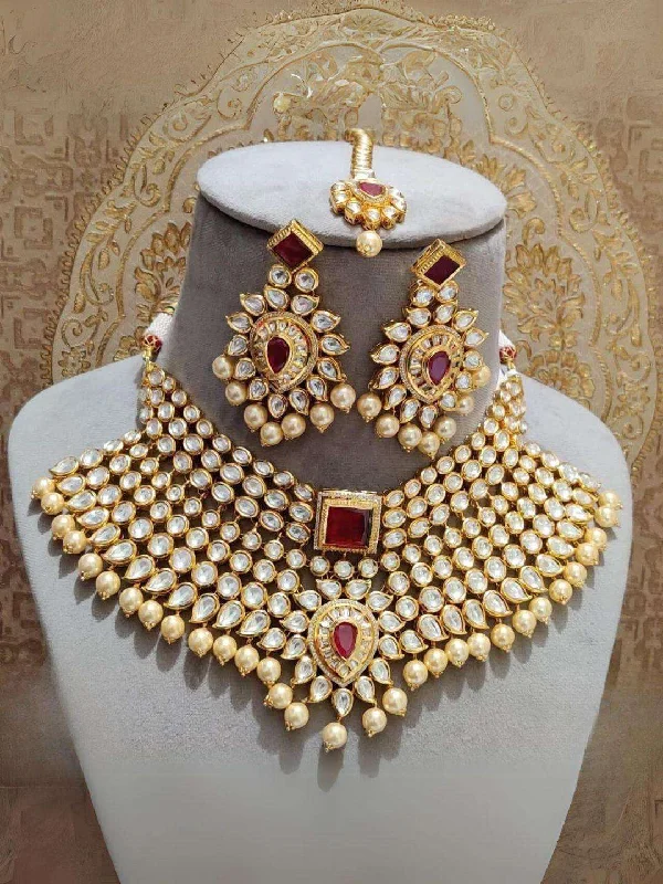 Stunning Jewelry At Even More Stunning Prices Kundan And Red Onyx Statement Jewelry Set