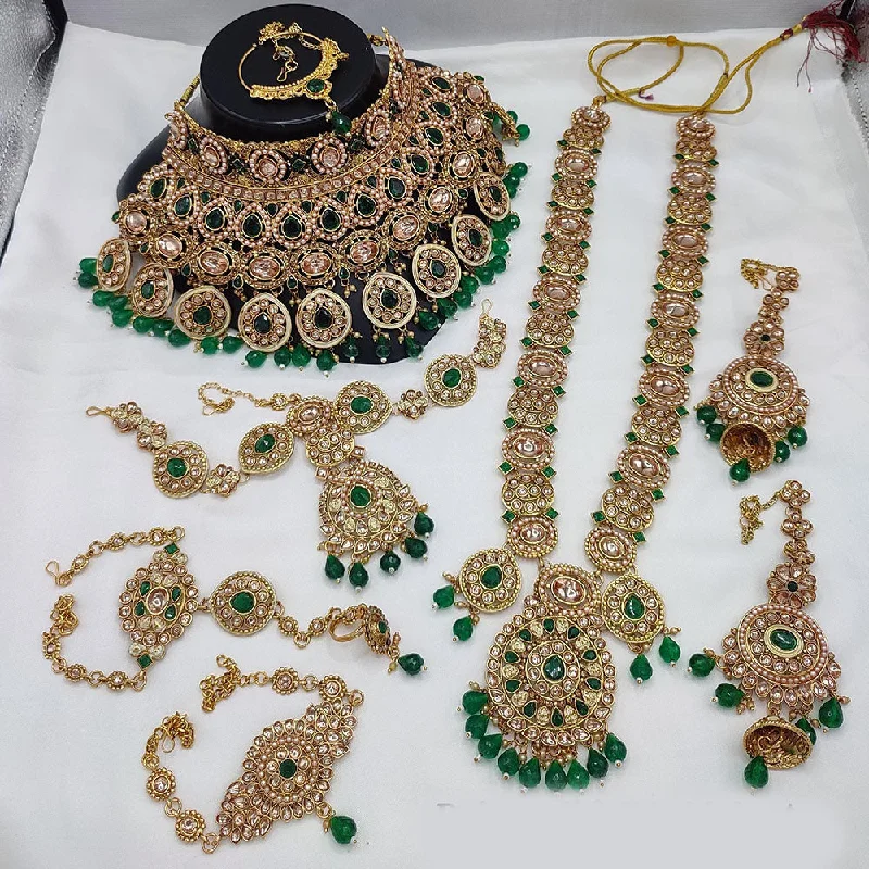 Jewelry Clearance Sale – Final Reductions Lucentarts Jewellery Gold Plated Crystal Stone And Beads Bridal Set