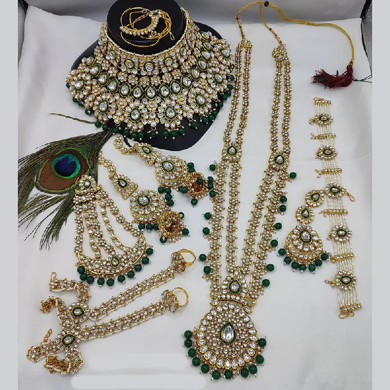 Must-Have Jewelry Pieces At Reduced Prices Lucentarts Jewellery Gold Plated Kundan Stone And Beads Bridal Set