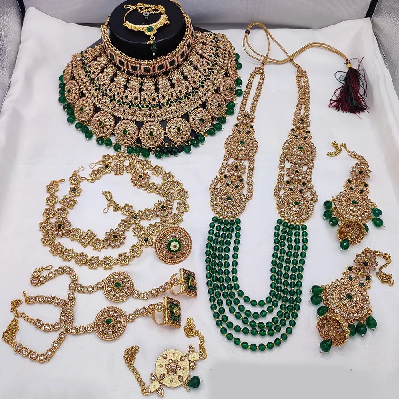 Big Discounts On Elegant Jewelry Collections Lucentarts Jewellery Gold Plated Kundan Stone And Beads Bridal Set