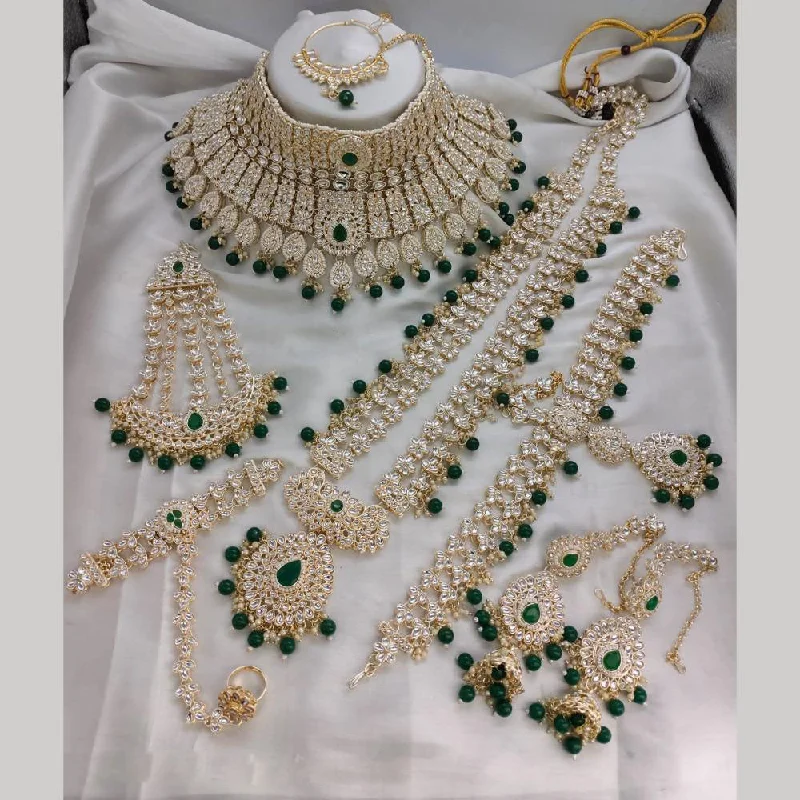 Don't Miss Out On Jaw-Dropping Jewelry Discounts Lucentarts Jewellery Gold Plated Kundan Stone And Beads Bridal Set