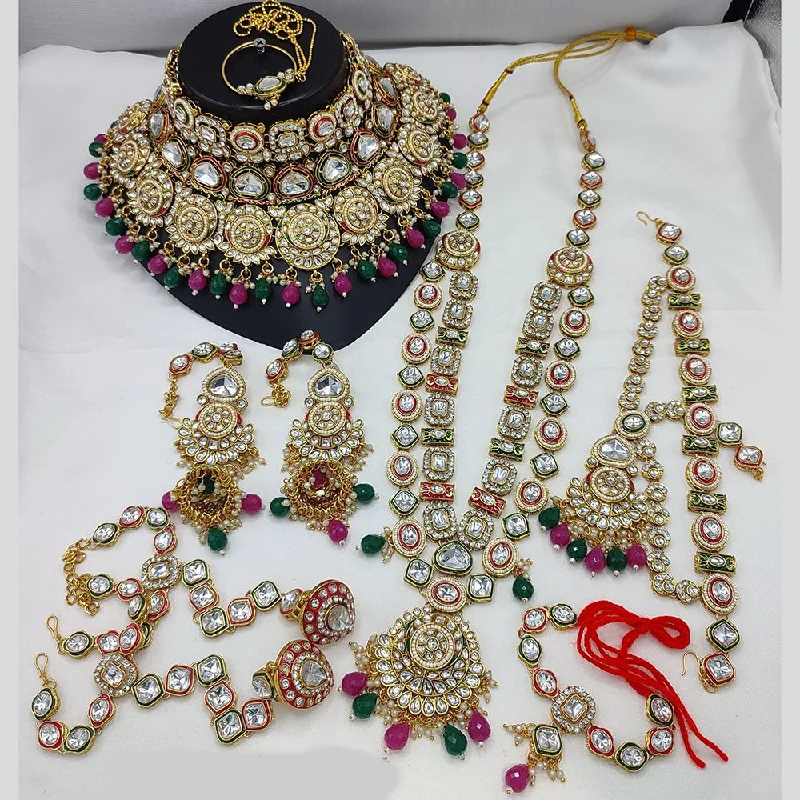 Affordable Glamour – Must-Have Jewelry At Special Rates Lucentarts Jewellery Gold Plated Kundan Stone And Beads Meenakari Bridal Set