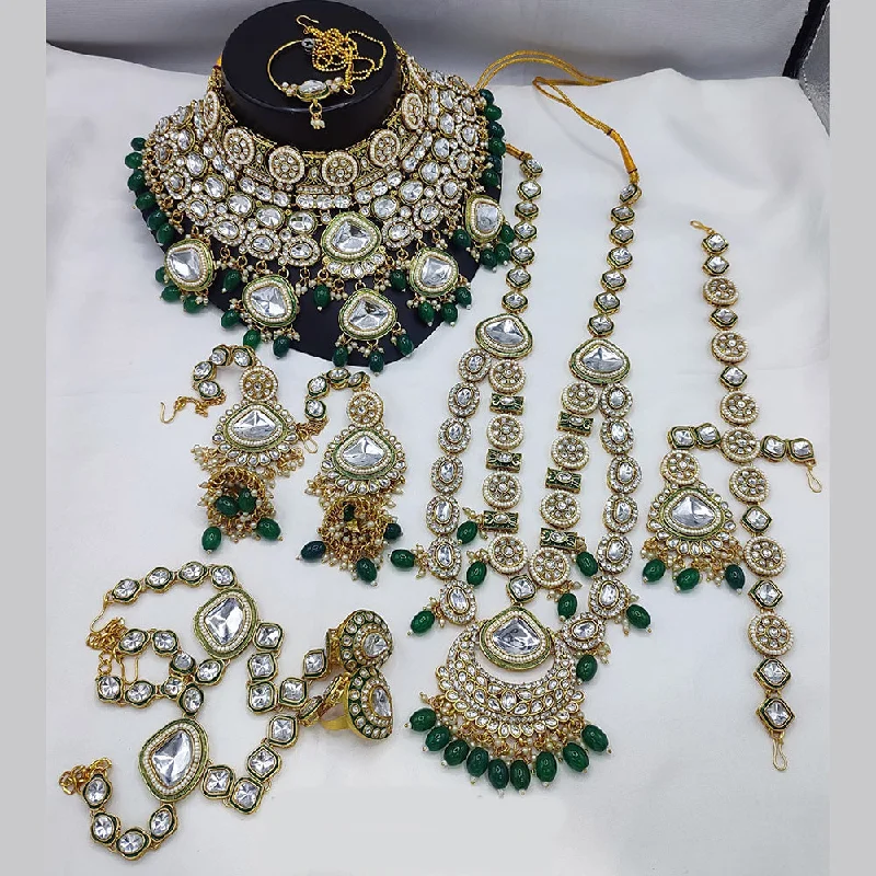 Upgrade Your Collection With Our Limited-Time Jewelry Sale Lucentarts Jewellery Gold Plated Kundan Stone And Beads Meenakari Bridal Set