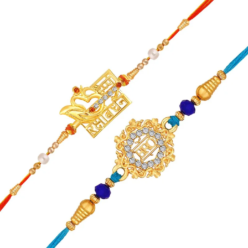 Best Jewelry Deals – Shop Premium Pieces At Great Prices Mahi Combo of "Happy Rakshabandhan and BRO" Engraved Crystals Studded Rakhi for Brother, Bhai, Bro (RCO1105735G)