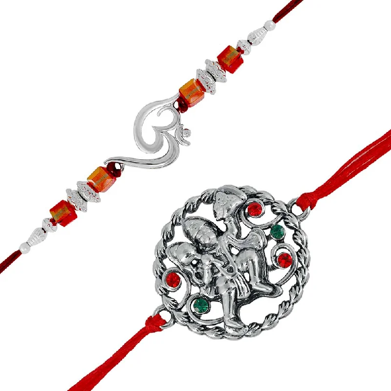 Best Jewelry Deals – Premium Quality At Exclusive Discounts Mahi Combo of Om and Hanuman Rakhis for Men (RCO1105356M)