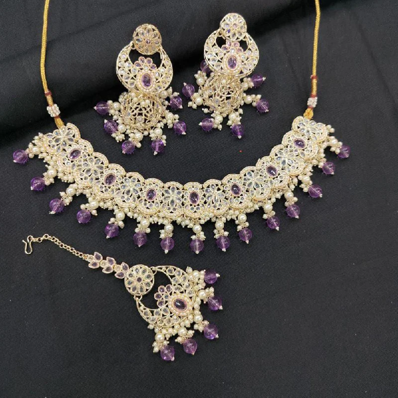 Modern Jewelry At Exclusive Discounts – Shop Today Manisha Jewellery Gold Plated Crystal Stone Necklace Set