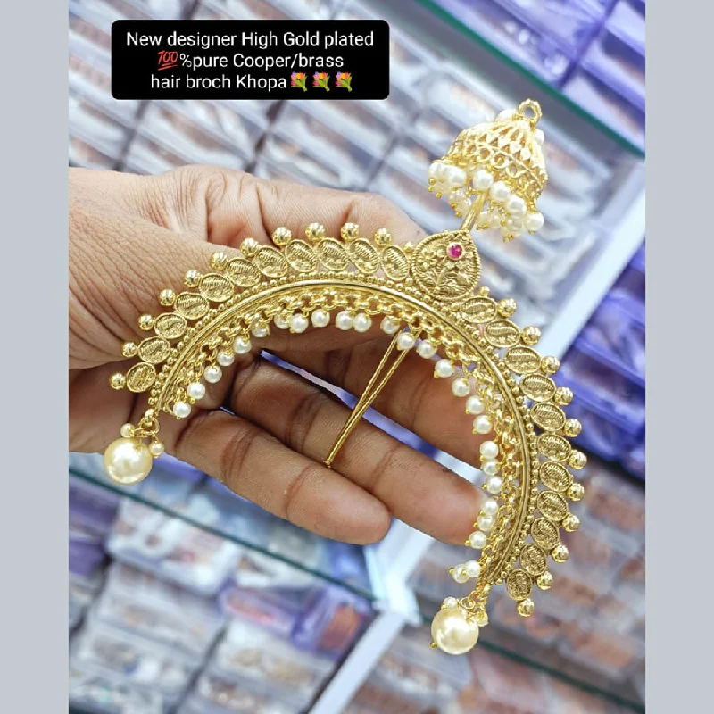 Last Chance To Grab Your Favorite Jewelry At A Discount Manisha Jewellery Gold Plated Hair Brooch